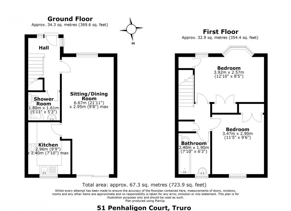 Floorplan for Penhaligon Court, Truro