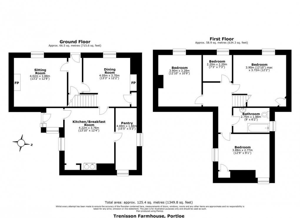 Floorplan for Portloe, Roseland Peninsula