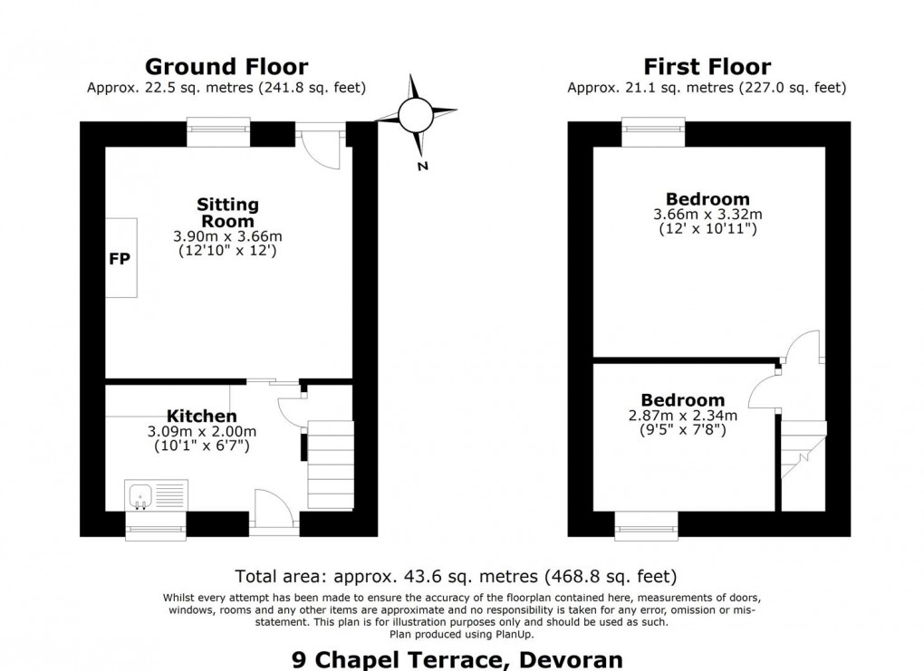 Floorplan for Chapel Terrace, Devoran