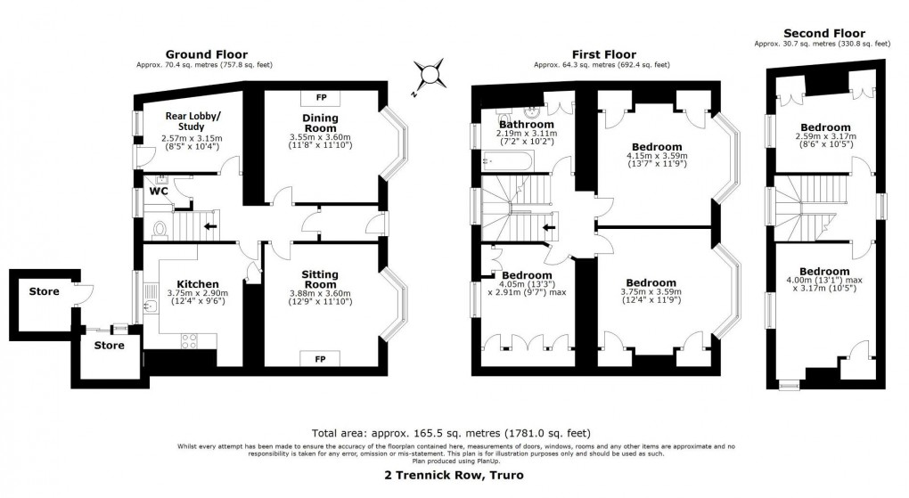 Floorplan for Trennick Row, Truro