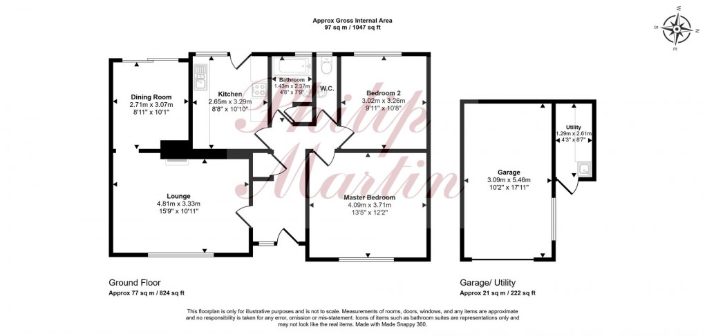 Floorplan for Roseland Gardens, Veryan