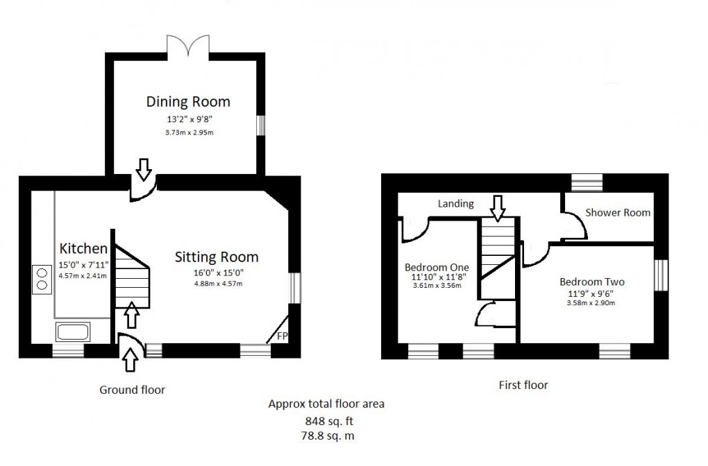 Floorplan for Tucoyse Farm, Tregony, Truro