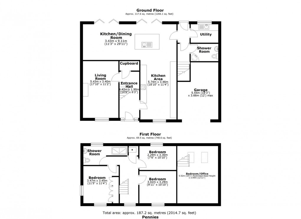 Floorplan for Treviglas Lane, Probus