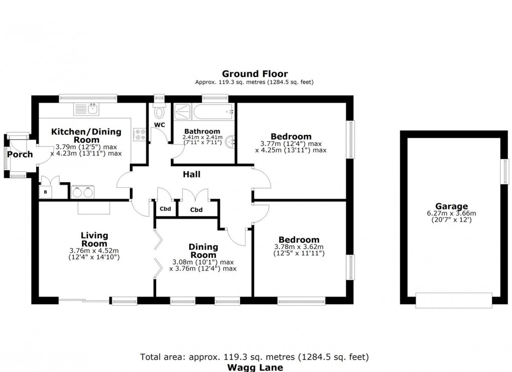 Floorplan for Wagg Lane, Probus