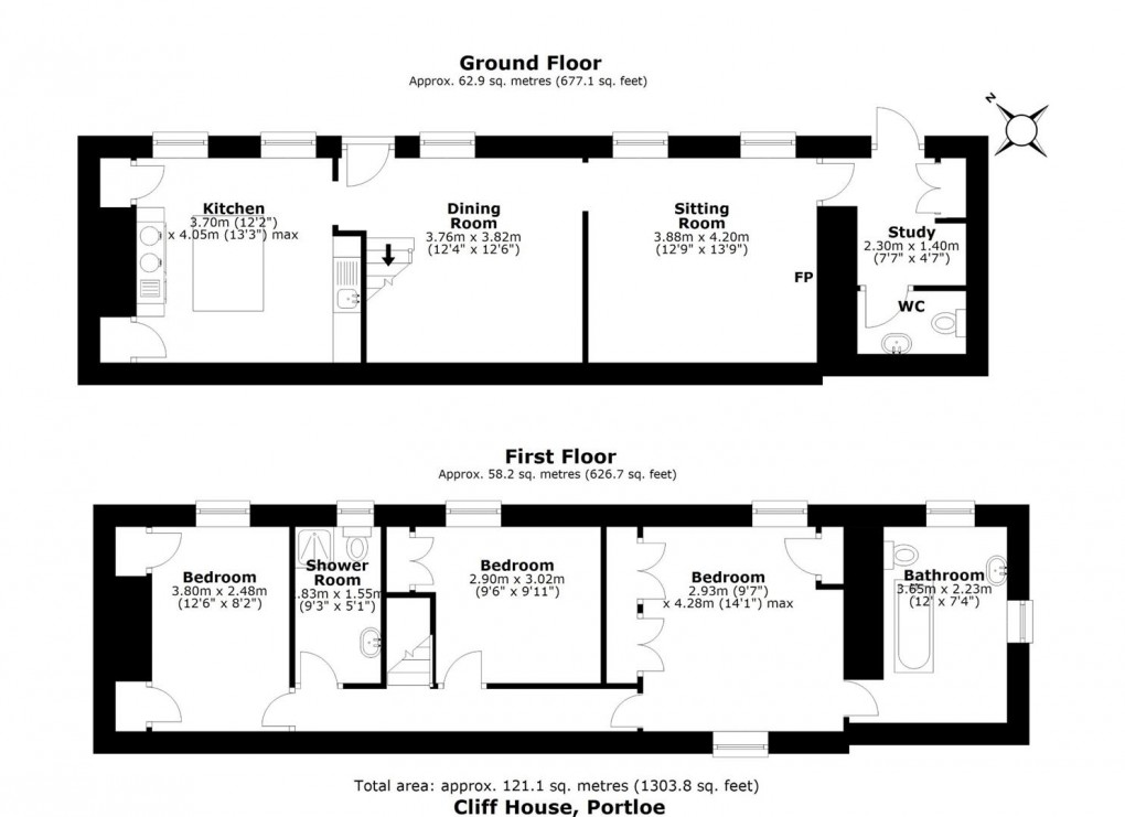 Floorplan for Portloe, Roseland Peninsula