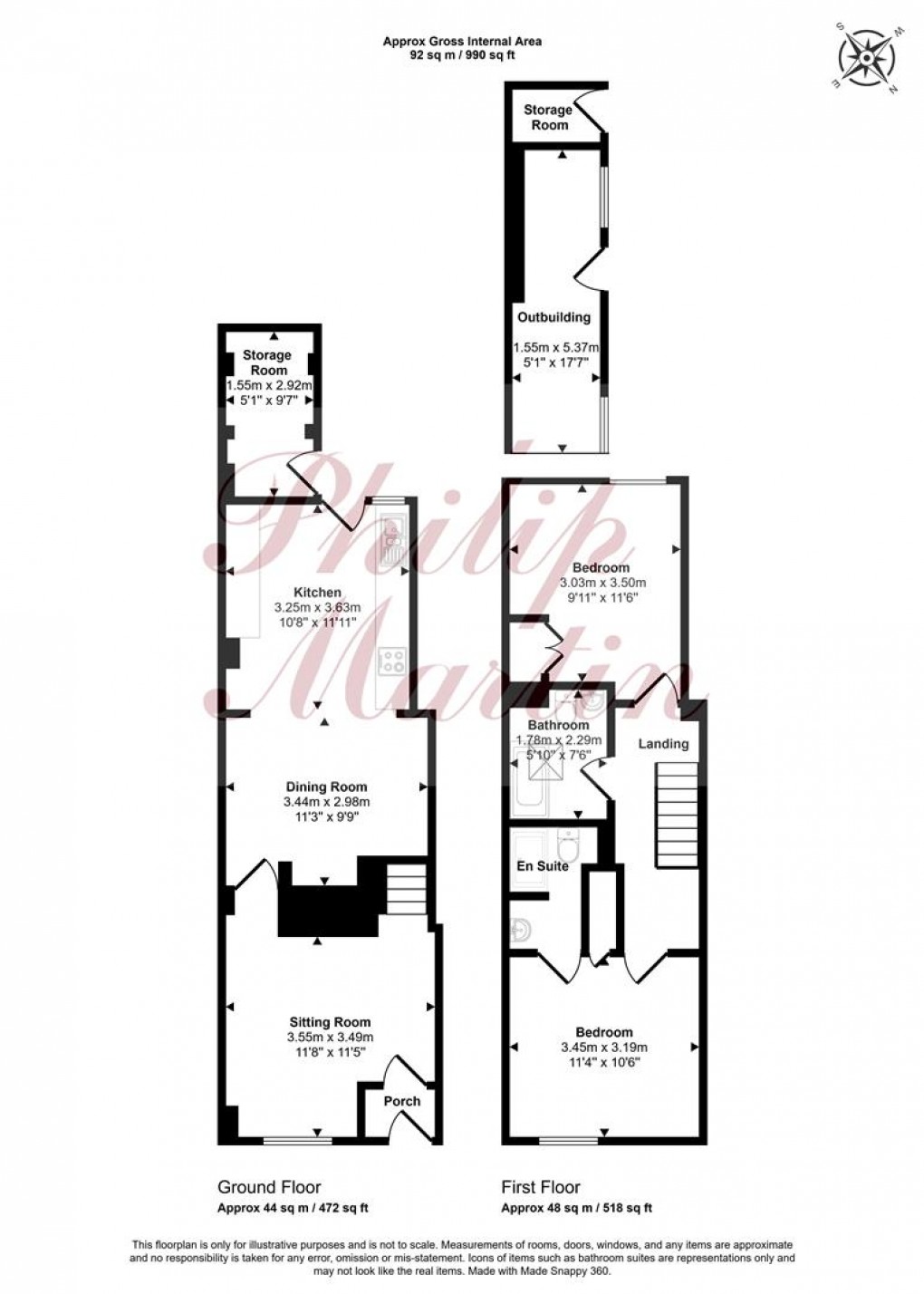 Floorplan for Lemon Row, Truro