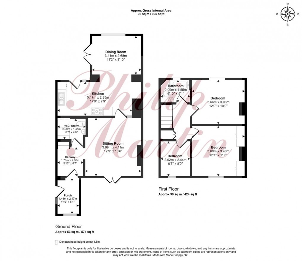 Floorplan for Parkengear Vean, Probus