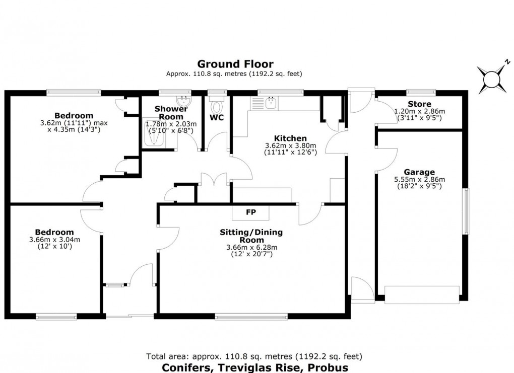 Floorplan for Treviglas Rise, Probus