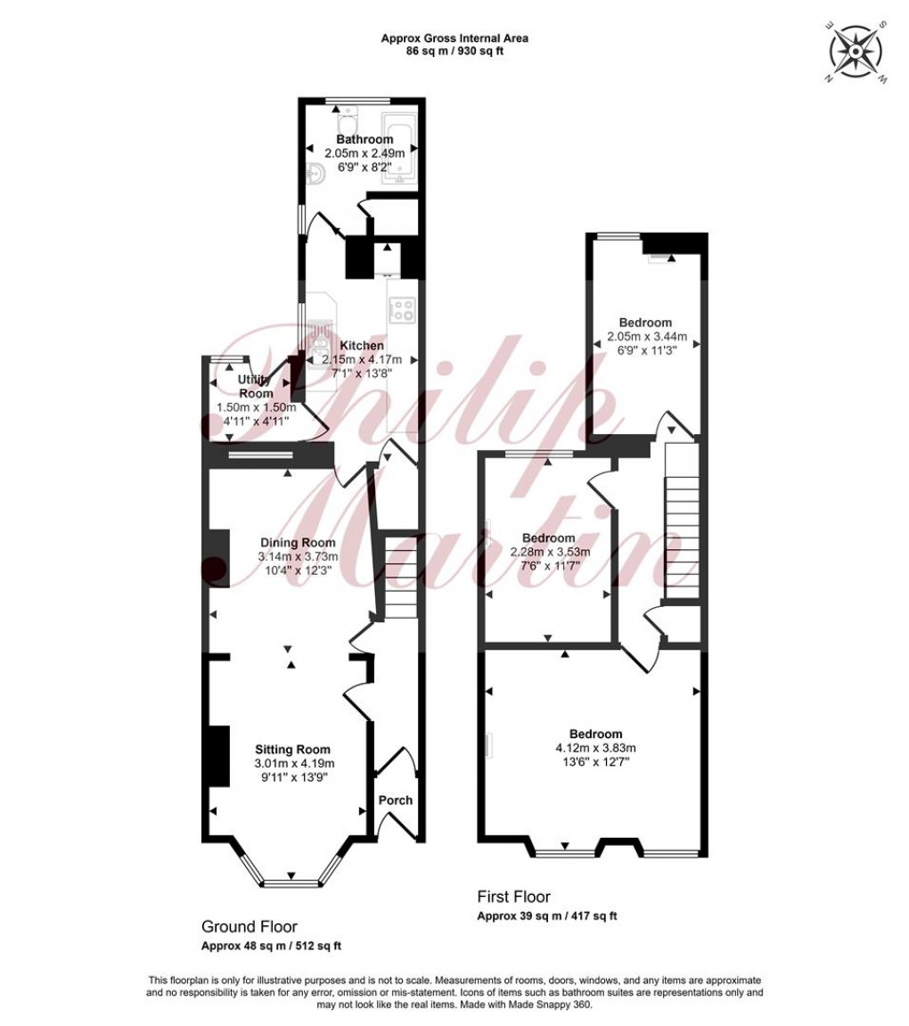 Floorplan for Trehaverne Terrace, Truro