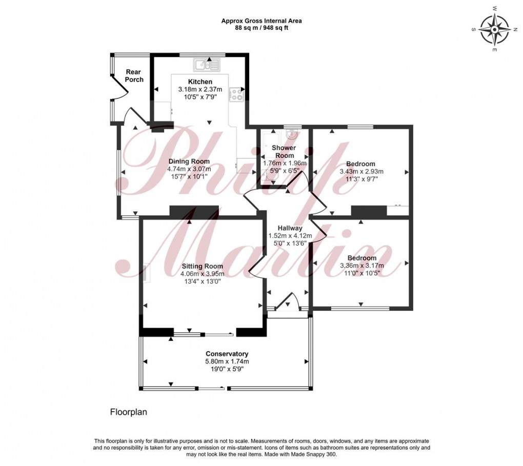 Floorplan for Penwethers Lane, Truro