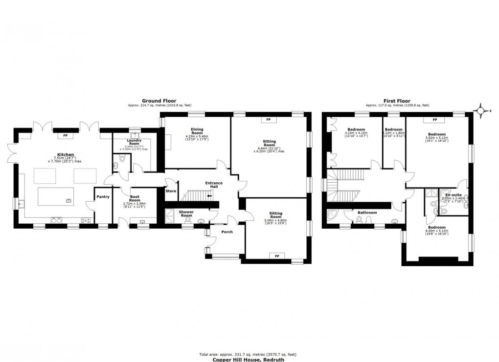 Floorplan for Buller Hill, Redruth