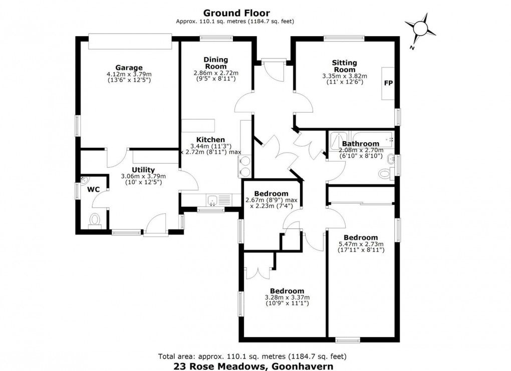 Floorplan for Goonhavern, Truro