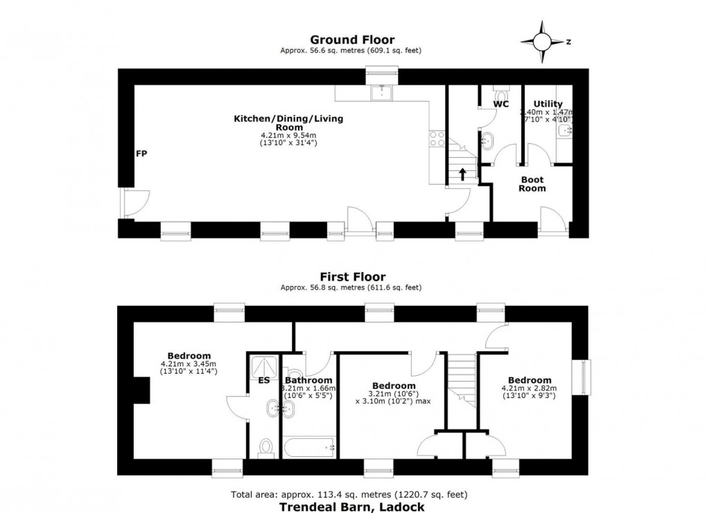 Floorplan for Trendeal, Ladock, Truro