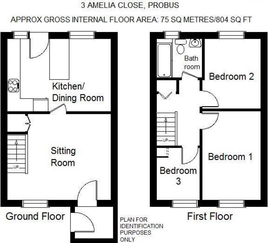 Floorplan for Amelia Close, Probus