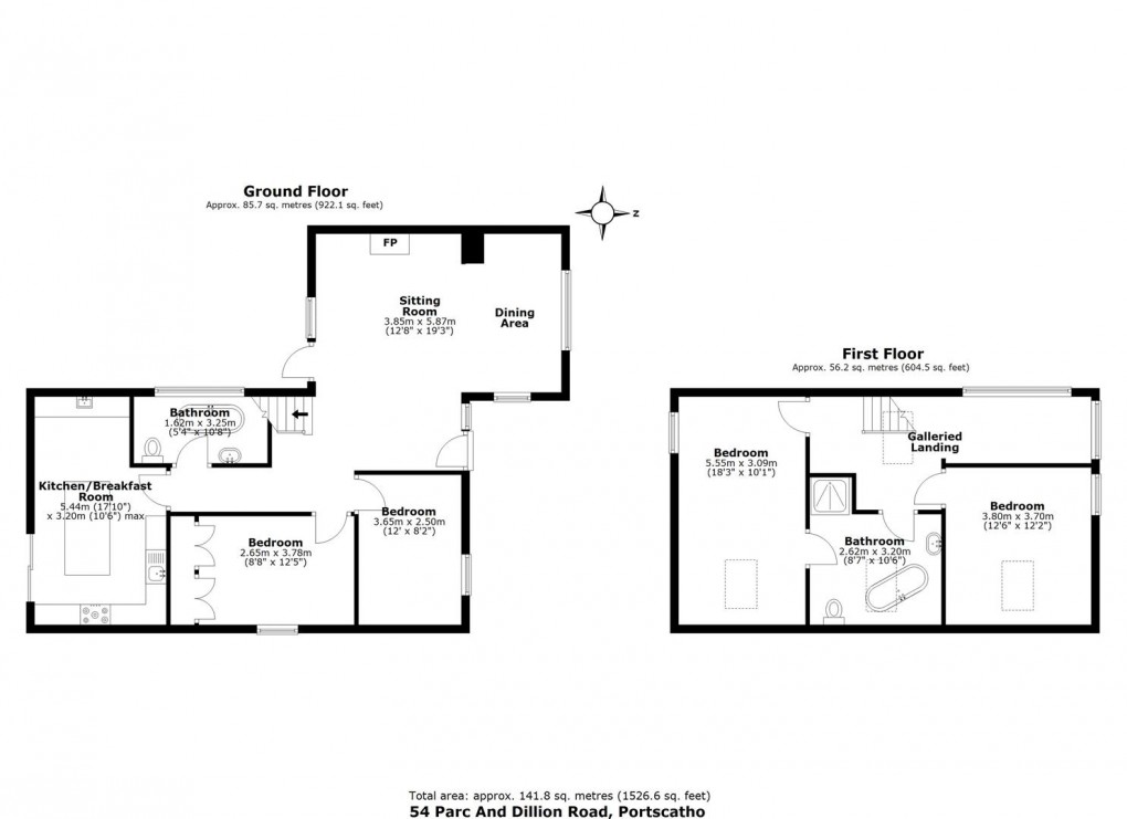 Floorplan for Parc An Dillon Road, Portscatho, Truro