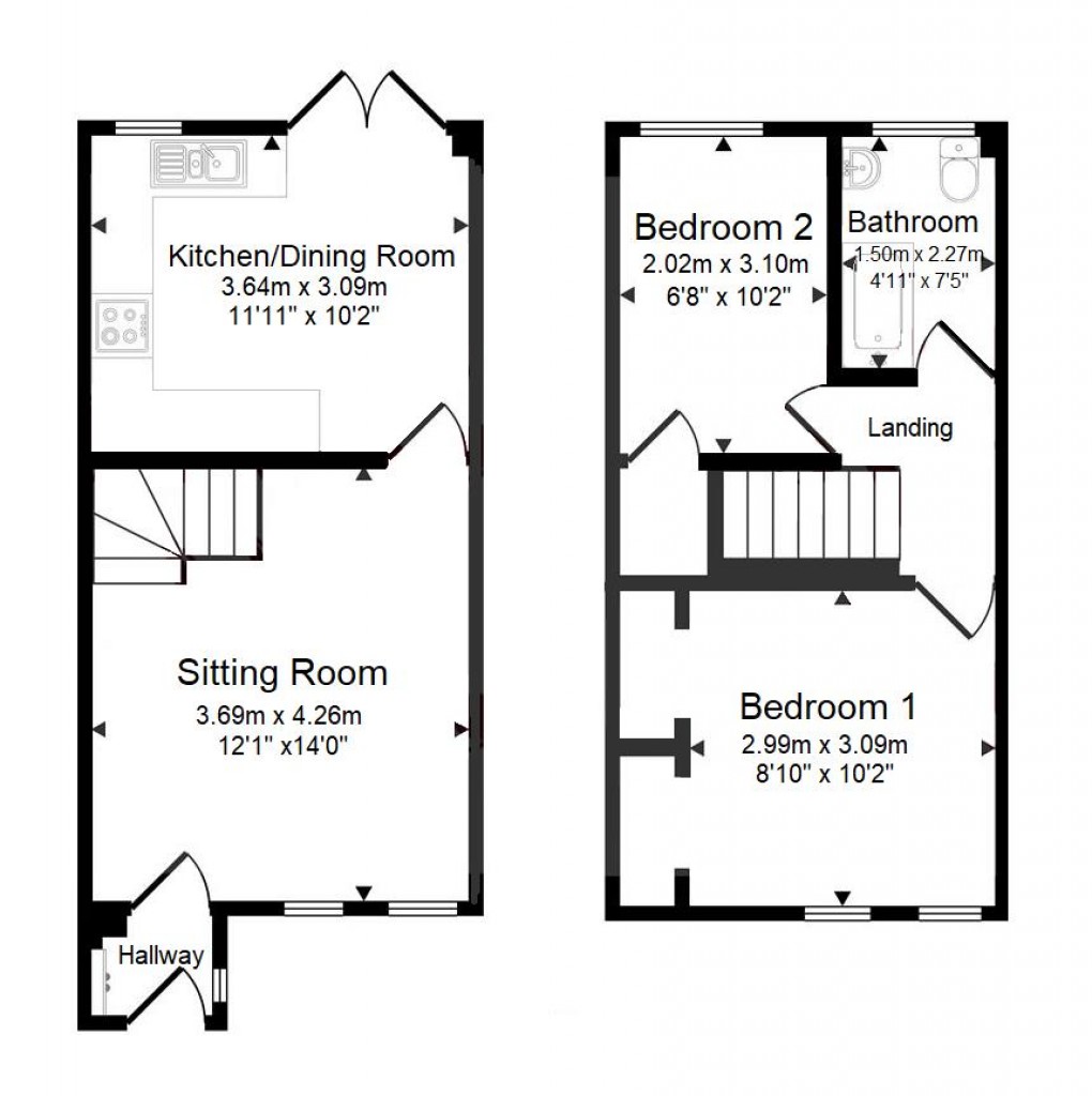 Floorplan for Tre Worgan Court, St. Erme