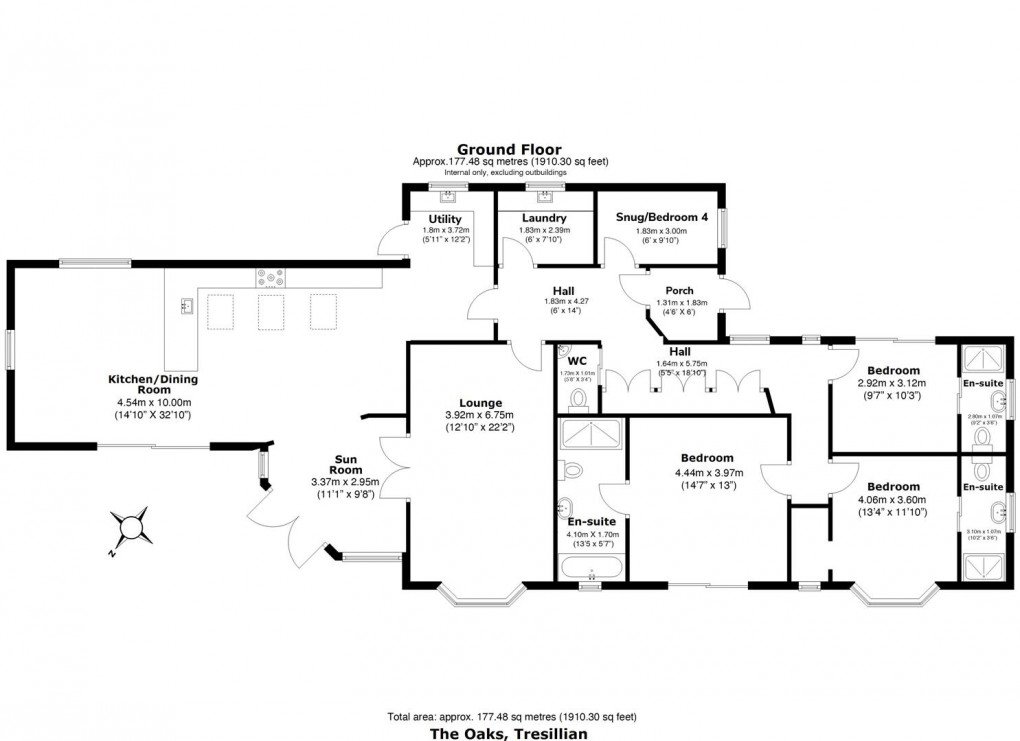 Floorplan for Tresillian, Truro