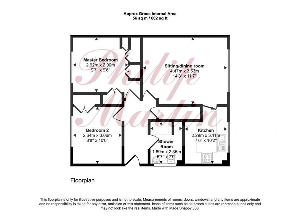 Floorplan for Trewidden Court, Truro