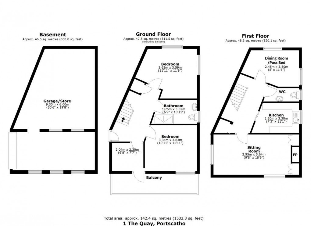 Floorplan for The Quay, Portscatho, Truro